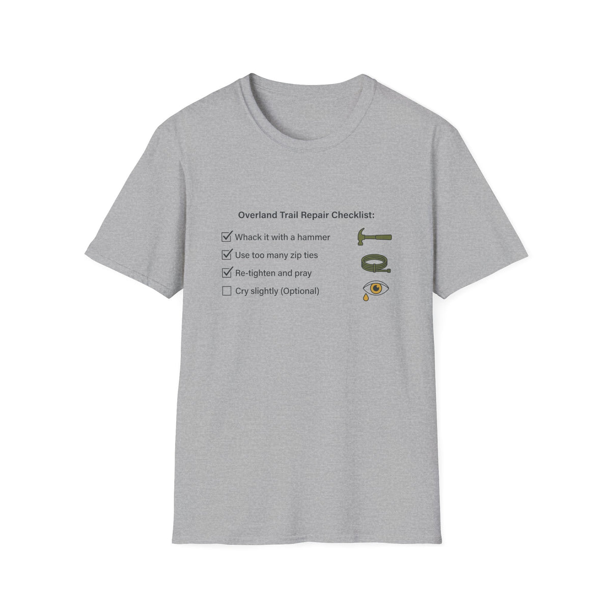 Overland Trail Repair Checklist T-Shirt