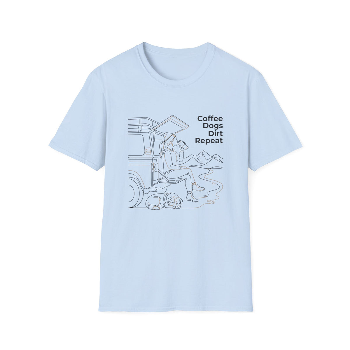 Coffee Dogs Dirt Repeat T-Shirt