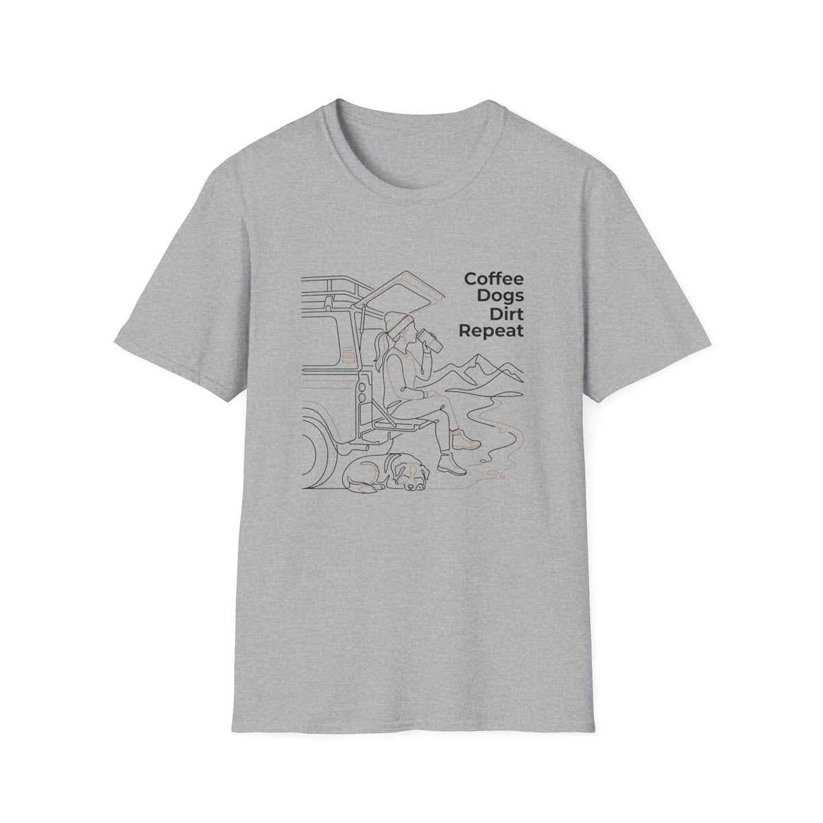 Coffee Dogs Dirt Repeat T-Shirt