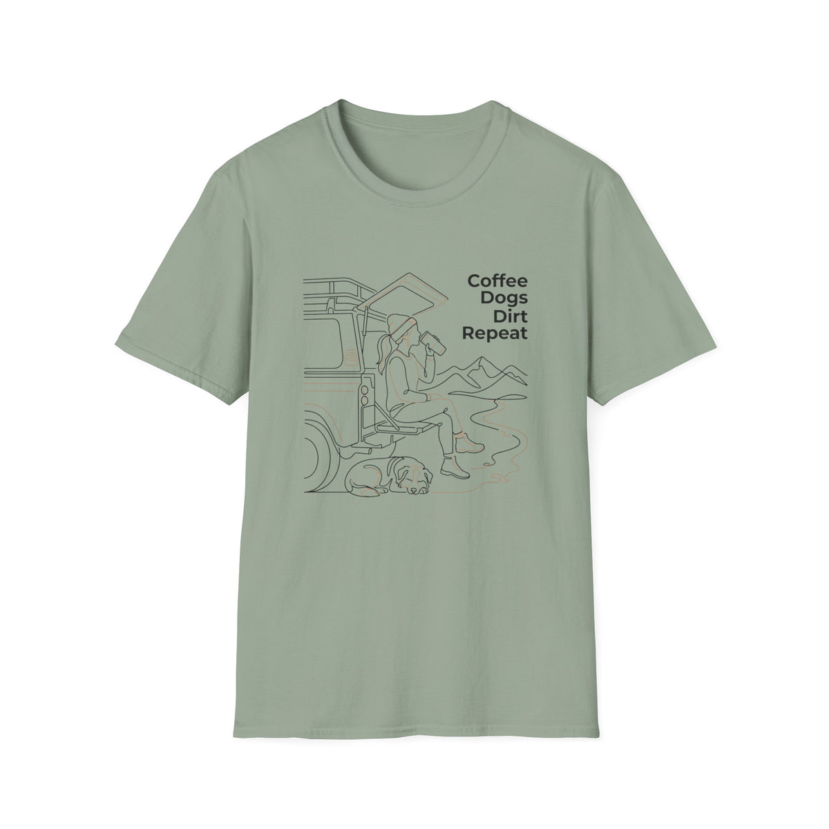 Coffee Dogs Dirt Repeat T-Shirt